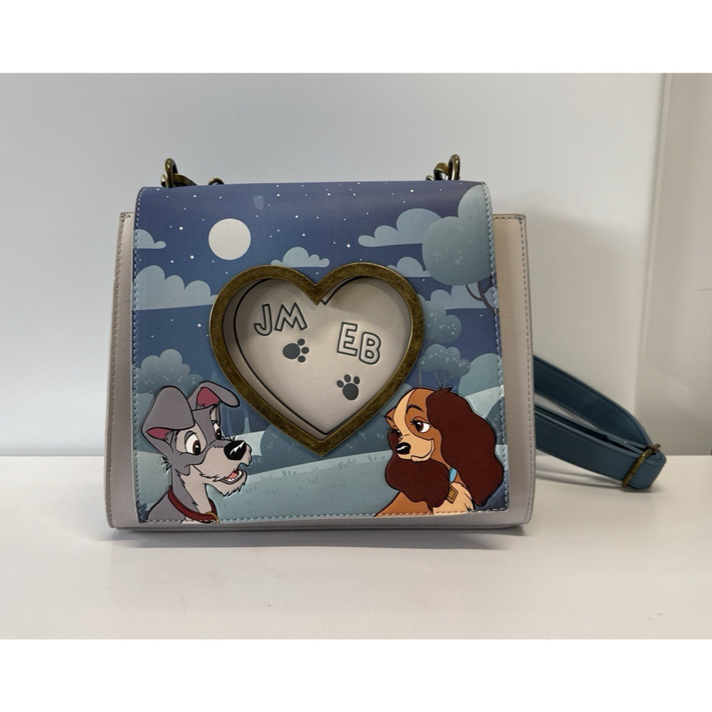 Disney Loungefly x Lady and the Tramp Heart Paw Prints Crossbody Purse